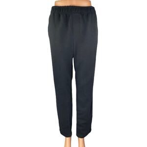 Zara Women's Black High Rise Elastic Waist Straight Leg Pull On Trousers Pants L